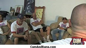 Black girl sucks many white cocks in redneck group 3