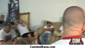 Black girl sucks many white cocks in redneck group 3