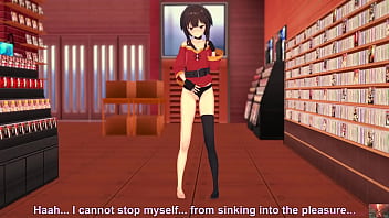 19 year old megumin cosplayer explores herself in a sensual show