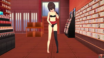 19 year old megumin cosplayer explores herself in a sensual show