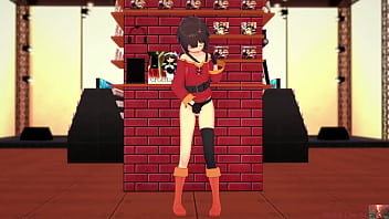 19 year old megumin cosplayer explores herself in a sensual show