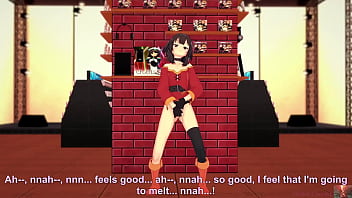 19 year old megumin cosplayer explores herself in a sensual show
