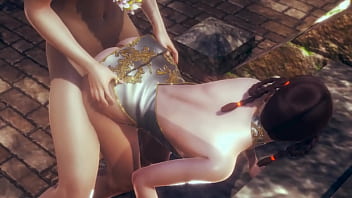 Hot 3d couple have amazing sex in nature