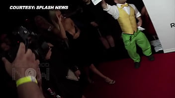 Hot blonde bimbo boasts big breasts