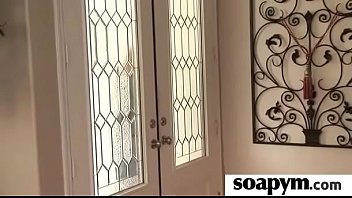 Girl with great body massages and blows a customer 8