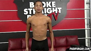 Straight Ebony Hunk Tugs On His Hard Cock For Cash thumbnail