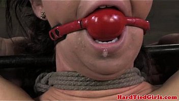 Frogtied bonded slut gets mouth gagged Frogtied bonded slut gets mouth gagged