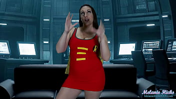 Robin’s secret superheroine masturbation in the batcave milf edition