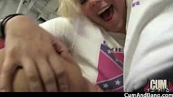 Ebony slut blows a group of horny dudes 9