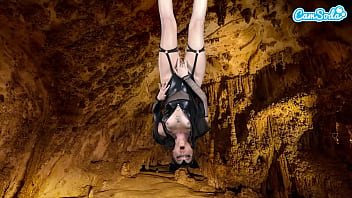 Bat girl plays with her pussy