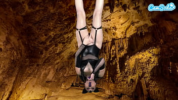 Bat girl plays with her pussy