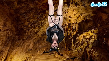 Bat girl plays with her pussy