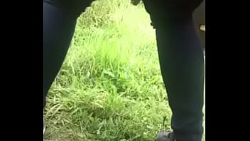 My slut wife pissing outside once again