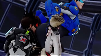 Overwatch multiple tracer's selfcest ass worship