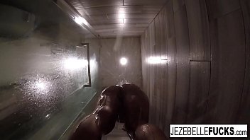 Hot brunette gets wet