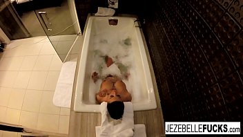 Hot brunette gets wet