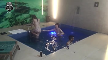 Threesome with friends in the motel pool part 2