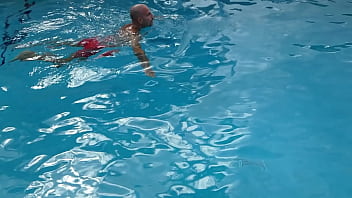 Doing laps in the pool