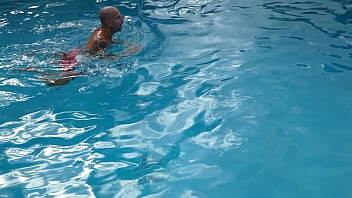 Doing laps in the pool
