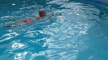 Doing laps in the pool