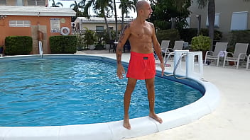 Doing laps in the pool