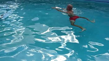 Doing laps in the pool