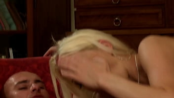 Lingerie clad blonde with big boobs stacy silver gets a fuck and a facial sqf