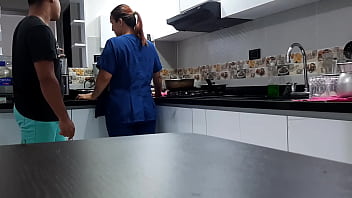 I convince the employee to fuck in the kitchen part 1
