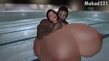 Big black cock slut mrs cockers gets fucked at the pool