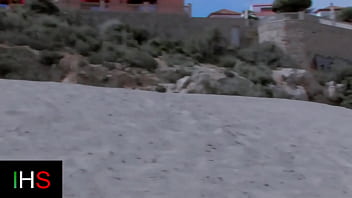 Brunette girl and blonde girl fucked at the seaside by a hot male