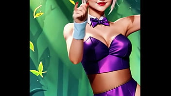 Riven trades her broken blade for a daring bunny outfit purple silk glowing under the forest light the exile has never looked so dangerous Riven trades her broken blade for a daring bunny outfit purple silk glowing under the forest light the exile has never looked so dangerous