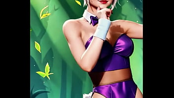 Riven trades her broken blade for a daring bunny outfit purple silk glowing under the forest light the exile has never looked so dangerous