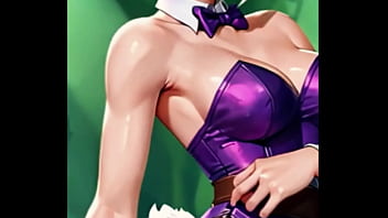 Riven trades her broken blade for a daring bunny outfit purple silk glowing under the forest light the exile has never looked so dangerous