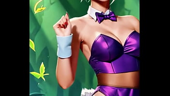 Riven trades her broken blade for a daring bunny outfit purple silk glowing under the forest light the exile has never looked so dangerous Riven trades her broken blade for a daring bunny outfit purple silk glowing under the forest light the exile has never looked so dangerous