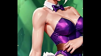 Riven trades her broken blade for a daring bunny outfit purple silk glowing under the forest light the exile has never looked so dangerous