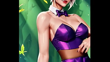 Riven trades her broken blade for a daring bunny outfit purple silk glowing under the forest light the exile has never looked so dangerous Riven trades her broken blade for a daring bunny outfit purple silk glowing under the forest light the exile has never looked so dangerous