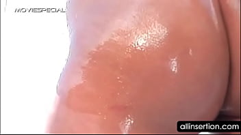 Tempting wet naked babe butt fingered by the pool