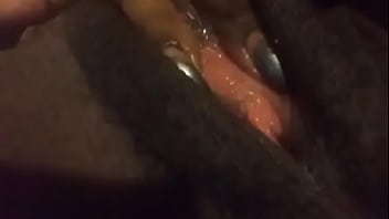Ebony girl playing with her juicy pussy