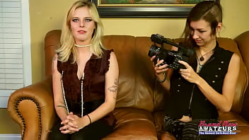 Brunette meredith and blonde mya lick their tits and share a juicy cock