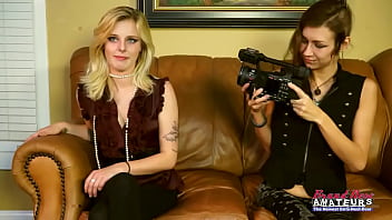 Brunette meredith and blonde mya lick their tits and share a juicy cock