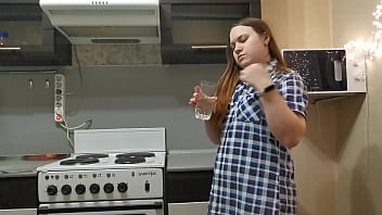 My stepsister lost a bet and had to undress and masturbate in front of me