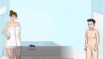 Una chica muy caliente folla con el hermano de novio en un juego porno