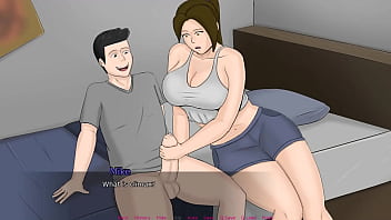 Una chica muy caliente folla con el hermano de novio en un juego porno