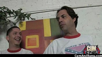 Amateur ebony interracial group sex with facial 22