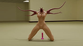 Tentac1e alien fucks dildo