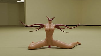 Tentac1e alien fucks dildo