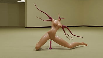 Tentac1e alien fucks dildo