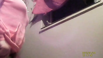 Sexy lady using bathroom