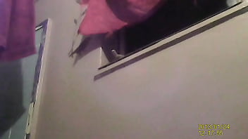 Sexy lady using bathroom