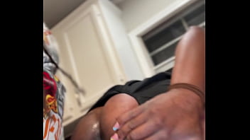 Sexy red head with creamy pussy twerking on the dick